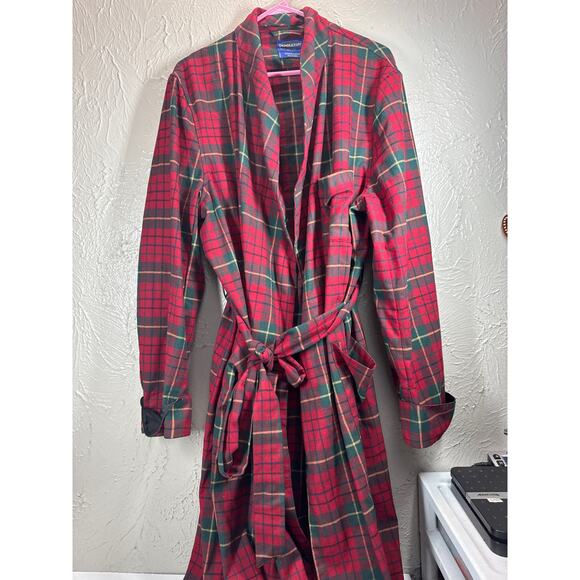 Pendleton Red Green Tartan Plaid Wool Robe 1970’s Vintage Size XL - Picture 1 of 5
